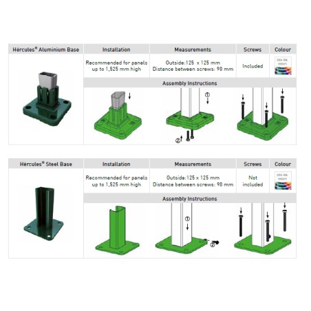 HERCULES ALUM POST BASE GREEN
